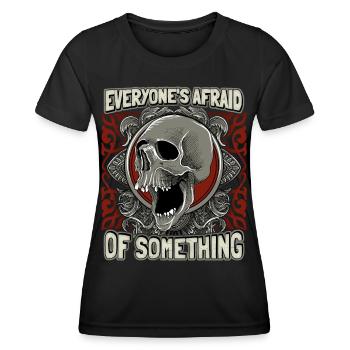 Totenkopf, Vintage Skull, Angst lustiger Spruch - Frauen Funktions-T-Shirt - Schwarz - Vorne - AI Model Female 172 light (172cm)