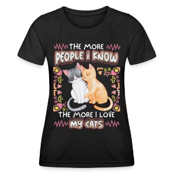 Chat, Chat Sarcastique Qui Dit, Amour De Chat - T-shirt sport Femme - noir - Devant - AI Model Female 172 light (172cm)