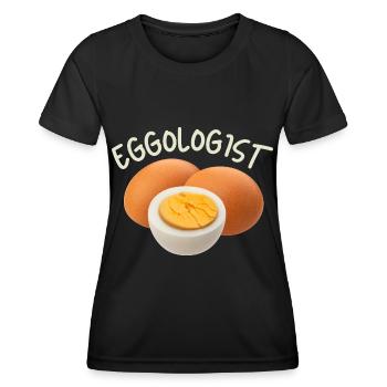 Oeuf, oeufs, drôle de dicton - T-shirt sport Femme - noir - Devant - AI Model Female 172 light (172cm)