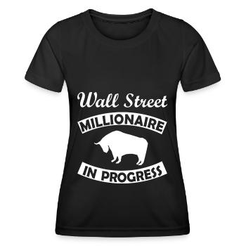 Wall Street - Frauen Funktions-T-Shirt - Schwarz - Vorne - AI Model Female 172 light (172cm)