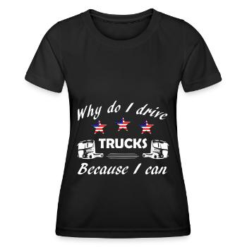 Trucker und Lastwagen Fahrer - Frauen Funktions-T-Shirt - Schwarz - Vorne - AI Model Female 172 light (172cm)