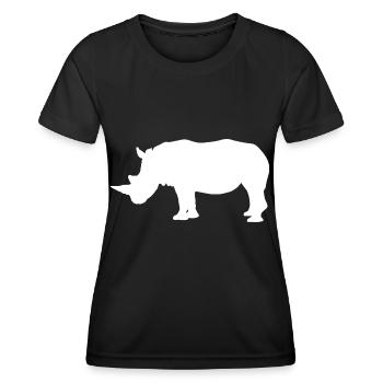 Nashorn - Frauen Funktions-T-Shirt - Schwarz - Vorne - AI Model Female 172 light (172cm)
