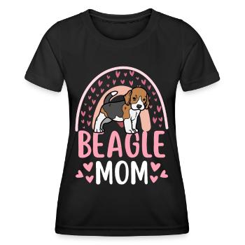 Beagle Mama Chien mignon Beagle kawaii - T-shirt sport Femme - noir - Devant - AI Model Female 172 light (172cm)