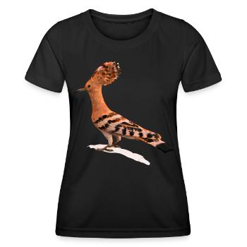 Illustration d’oiseau huppe - T-shirt sport Femme - noir - Devant - AI Model Female 172 light (172cm)