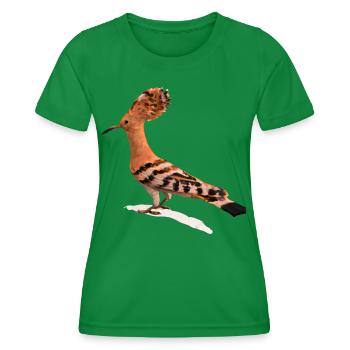 Hoopoe Bird Illustration - Women's Functional T-Shirt - kelly green - Front - AI Model Female 172 dark (172cm)