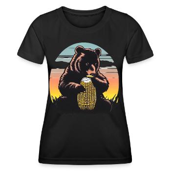 Épi de maïs au coucher du soleil - T-shirt sport Femme - noir - Devant - AI Model Female 172 light (172cm)