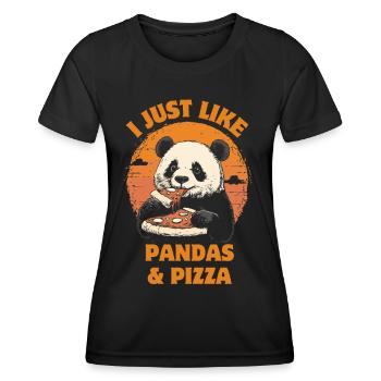 Panda mange de la pizza - T-shirt sport Femme - noir - Devant - AI Model Female 172 light (172cm)