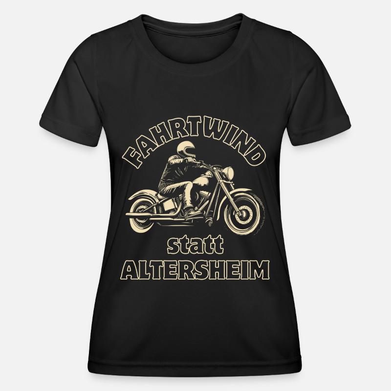 Motorcycle Vintage Retiree Retirement - Women's Functional T-Shirt - black