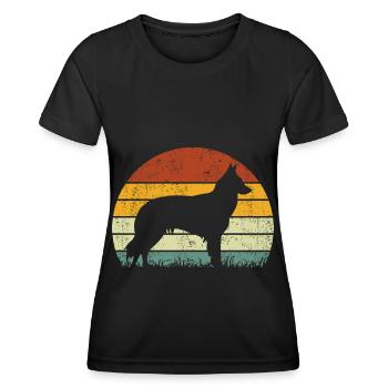 Groenendael Vintage Rétro Belge - T-shirt sport Femme - noir - Devant - AI Model Female 172 light (172cm)