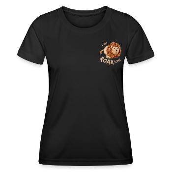 Léo - Je suis rugissant / génial - T-shirt sport Femme - noir - Devant - AI Model Female 172 light (172cm)