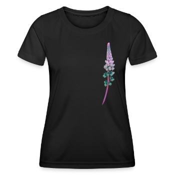 Lupin - Fleur décorative - T-shirt sport Femme - noir - Devant - AI Model Female 172 light (172cm)