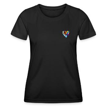 Cœur - T-shirt sport Femme - noir - Devant - AI Model Female 172 light (172cm)