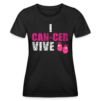 Cancer du sein Boucle de cancer du sein - T-shirt sport Femme - noir - Devant - AI Model Female 172 light (172cm)