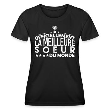 Soeur la meilleure soeur cadeau pour soeur !! - T-shirt sport Femme - noir - Devant - AI Model Female 172 light (172cm)