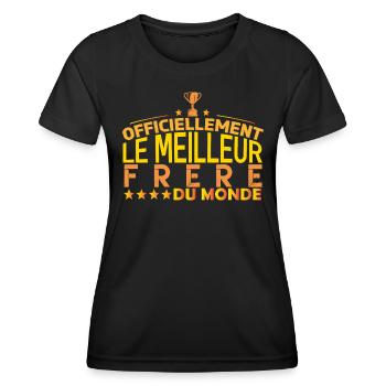 frère meilleur frère mon frérot cadeau frère !! - T-shirt sport Femme - noir - Devant - AI Model Female 172 light (172cm)