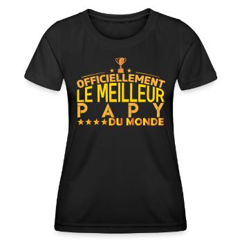 Papy Cadeau pour papy Anniversaire papy Papa - T-shirt sport Femme - noir - Devant - AI Model Female 172 light (172cm)