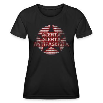 Stern der Antifa - Frauen Funktions-T-Shirt - Schwarz - Vorne - AI Model Female 172 light (172cm)