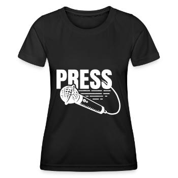 Presse Beruf Journalist Medien Reporter - Frauen Funktions-T-Shirt - Schwarz - Vorne - AI Model Female 172 light (172cm)