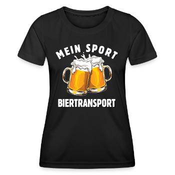 Bier - Mein Sport Biertransport - Männertag - Frauen Funktions-T-Shirt - Schwarz - Vorne - AI Model Female 172 light (172cm)