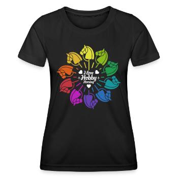 J’aime Hobby Horsing - Coeur - Hobby - T-shirt sport Femme - noir - Devant - AI Model Female 172 light (172cm)
