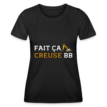 Fait ça Creuse bb humour Pelleteuse - T-shirt sport Femme - noir - Devant - AI Model Female 172 light (172cm)