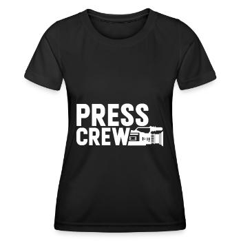 Presse Mannschaft Medien Reporter Journalist - Frauen Funktions-T-Shirt - Schwarz - Vorne - AI Model Female 172 light (172cm)