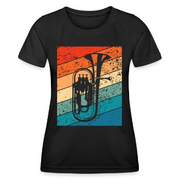 Euphonium Horn Orchester Musiker Blasinstrument - Frauen Funktions-T-Shirt - Schwarz - Vorne - AI Model Female 172 light (172cm)