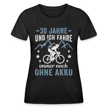 Radfahrer 30. Geburtstag Fahrrad ohne Akku - Frauen Funktions-T-Shirt - Schwarz - Vorne - AI Model Female 172 light (172cm)
