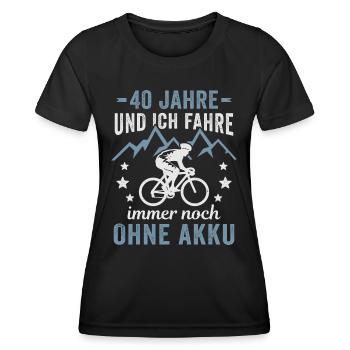 Radfahrer 40. Geburtstag Fahrrad ohne Akku - Frauen Funktions-T-Shirt - Schwarz - Vorne - AI Model Female 172 light (172cm)