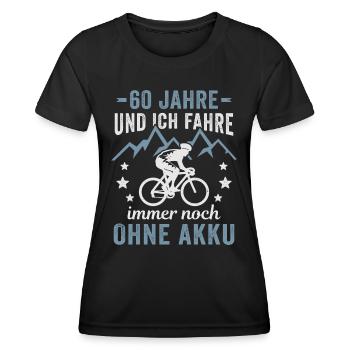 Radfahrer 60. Geburtstag Fahrrad ohne Akku - Frauen Funktions-T-Shirt - Schwarz - Vorne - AI Model Female 172 light (172cm)