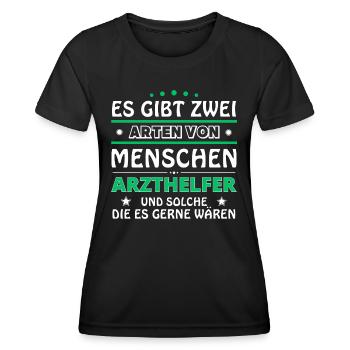 Physician Assistant Gift - Two Types of... Design - Women's Functional T-Shirt - black - Front - AI Model Female 172 light (172cm)