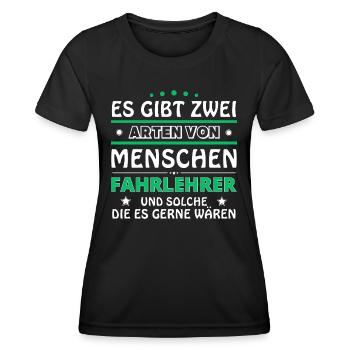 Cadeau moniteur d’auto-école - Deux types de... Concevoir - T-shirt sport Femme - noir - Devant - AI Model Female 172 light (172cm)