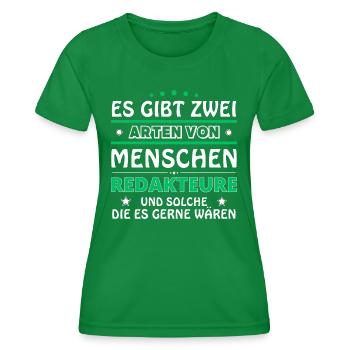 Redakteur Geschenk - zwei Arten von... Design - Frauen Funktions-T-Shirt - Kelly Green - Vorne - AI Model Female 172 dark (172cm)