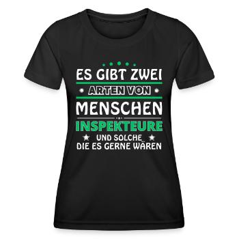 Inspector gift - two types of...design - Women's Functional T-Shirt - black - Front - AI Model Female 172 light (172cm)