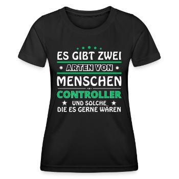 Controller Geschenk - zwei Arten von... Design - Frauen Funktions-T-Shirt - Schwarz - Vorne - AI Model Female 172 light (172cm)