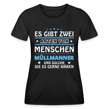 Cadeau Garbage Men - Deux Types de... Concevoir - T-shirt sport Femme - noir - Devant - AI Model Female 172 light (172cm)