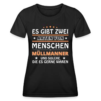 Cadeau Garbage Men - Deux Types de... Concevoir - T-shirt sport Femme - noir - Devant - AI Model Female 172 light (172cm)