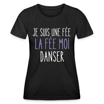 T-shirt Women Dancing Fairy Me Dancing - Women's Functional T-Shirt - black - Front - AI Model Female 172 light (172cm)