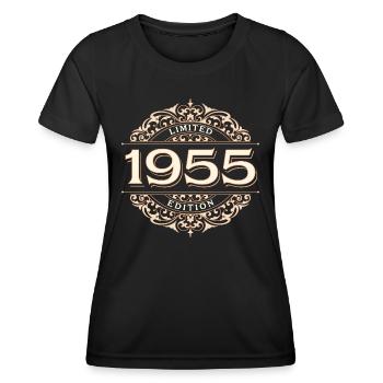 Limited Edition 1955 Vintage Birthday Gift - Women's Functional T-Shirt - black - Front - AI Model Female 172 light (172cm)