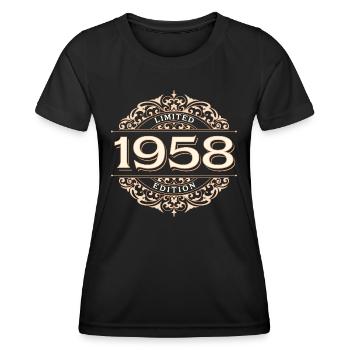 Limited Edition 1958 Vintage Birthday Gift - Women's Functional T-Shirt - black - Front - AI Model Female 172 light (172cm)