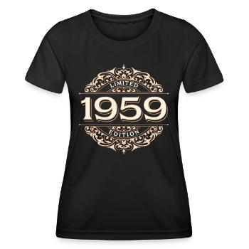 Limited Edition 1959 Vintage Geburtstag Geschenk - Frauen Funktions-T-Shirt - Schwarz - Vorne - AI Model Female 172 light (172cm)