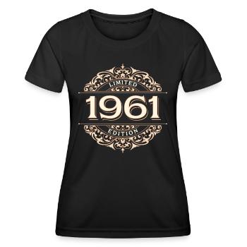 Limited Edition 1961 Vintage Birthday Gift - Women's Functional T-Shirt - black - Front - AI Model Female 172 light (172cm)