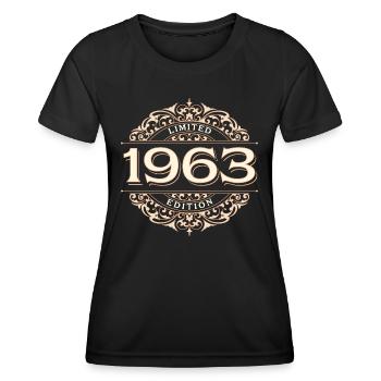 Limited Edition 1963 Vintage Birthday Gift - Women's Functional T-Shirt - black - Front - AI Model Female 172 light (172cm)