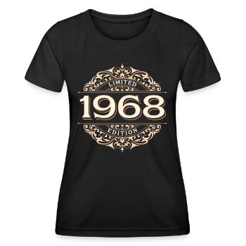Limited Edition 1968 Vintage Birthday Gift - Women's Functional T-Shirt - black - Front - AI Model Female 172 light (172cm)