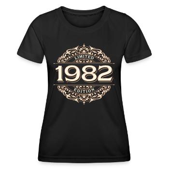 Limited Edition 1982 Vintage Birthday Gift - Women's Functional T-Shirt - black - Front - AI Model Female 172 light (172cm)