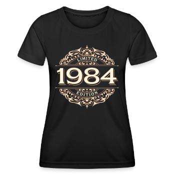 Limited Edition 1984 Vintage Birthday Gift - Women's Functional T-Shirt - black - Front - AI Model Female 172 light (172cm)