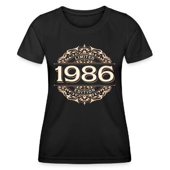 Limited Edition 1986 Vintage Birthday Gift - Women's Functional T-Shirt - black - Front - AI Model Female 172 light (172cm)