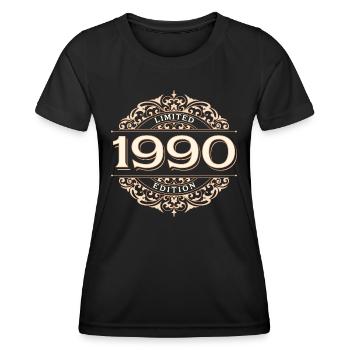 Limited Edition 1990 Vintage Geburtstag Geschenk - Frauen Funktions-T-Shirt - Schwarz - Vorne - AI Model Female 172 light (172cm)