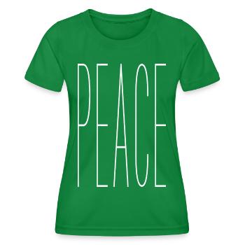 Peace Word Streched - Frauen Funktions-T-Shirt - Kelly Green - Vorne - AI Model Female 172 dark (172cm)