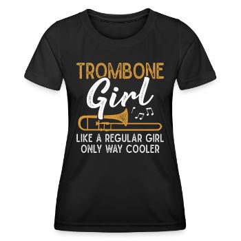 Trombone Girls Brass Band Tromboniste - T-shirt sport Femme - noir - Devant - AI Model Female 172 light (172cm)